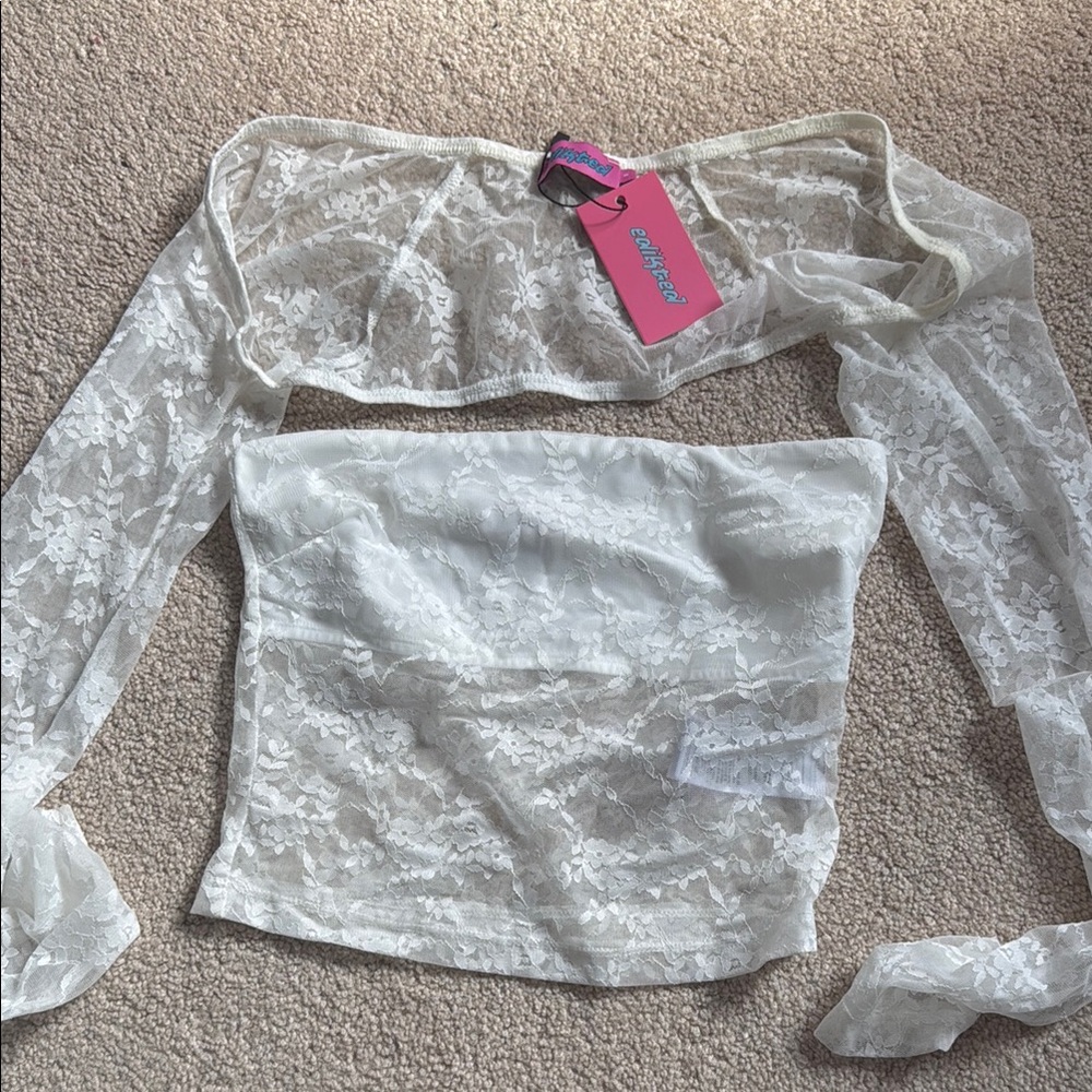 Edikted Addison Sheer Lace Top
